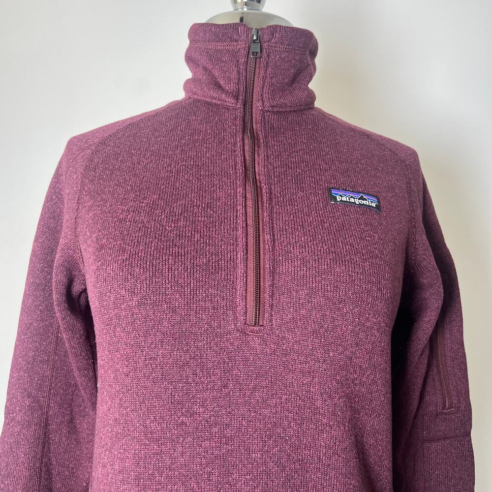 Patagonia Women's Better Sweater 1/4 Zip Burgundy Activewear Pullover Top Size S - Picture 6 of 16
